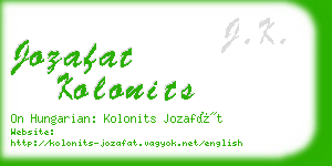 jozafat kolonits business card